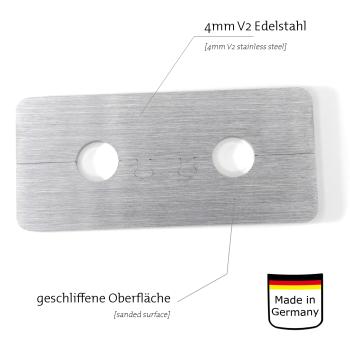 Edelstahl Doppelrosette Ben 20mm