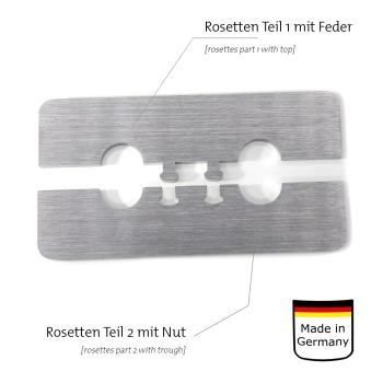 Edelstahl Doppelrosette Ben 20mm