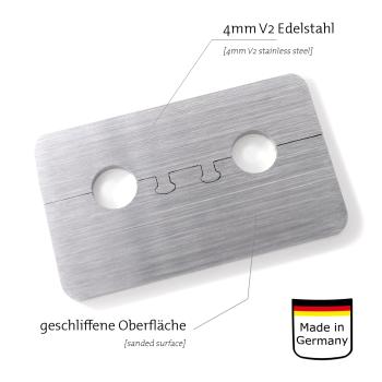 Edelstahl Doppelrosette Johannes 22mm