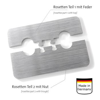 Edelstahl Doppelrosette Johannes 22mm