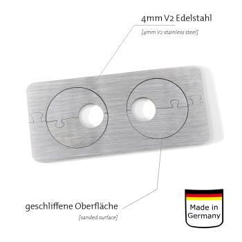 variable Edelstahl Doppelrosette Sven 20mm