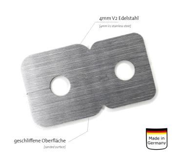 Edelstahl Doppelrosette Maik 15mm