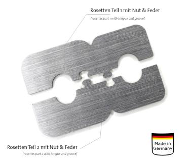 Edelstahl Doppelrosette Maik 15mm