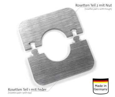 Edelstahl Rosette Fred 28mm eckig