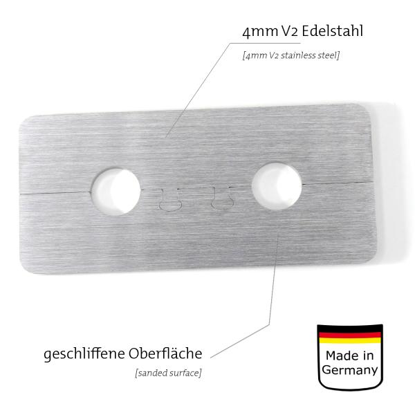 Edelstahl Doppelrosette Ben 20mm