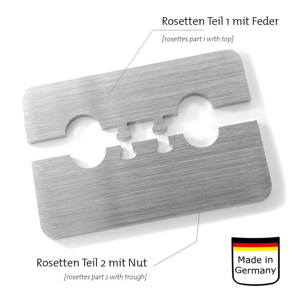 Edelstahl Doppelrosette Johannes 22mm
