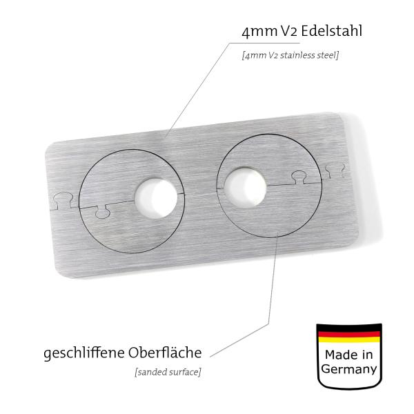 variable Edelstahl Doppelrosette Sven 20mm