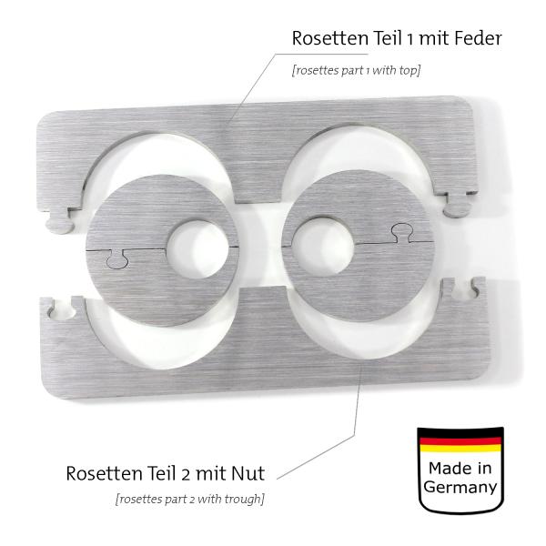 variable Edelstahl Doppelrosette Sven 20mm