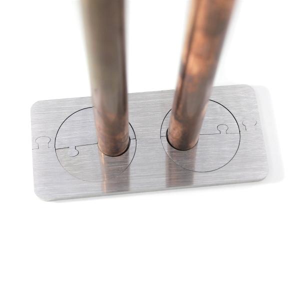 variable Edelstahl Doppelrosette Sven 20mm