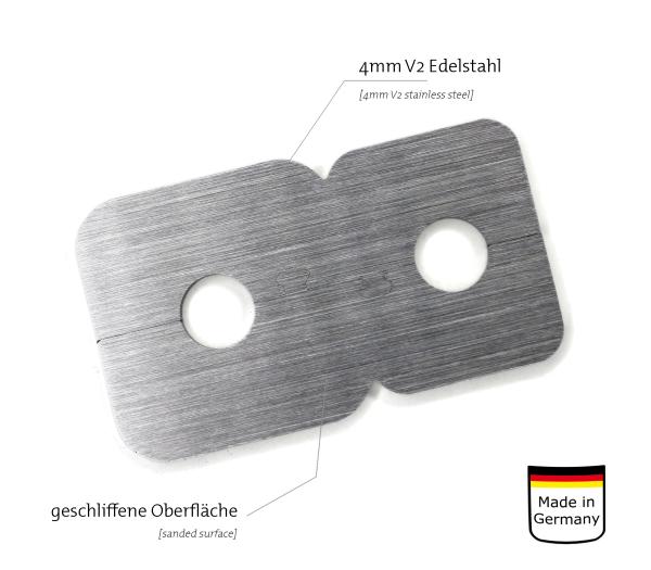 Edelstahl Doppelrosette Maik 15mm