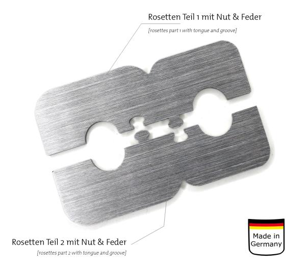Edelstahl Doppelrosette Maik 15mm