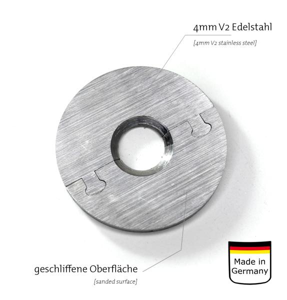 Edelstahlrosette Caro rund 15mm