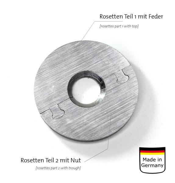 Edelstahlrosette Caro rund 15mm