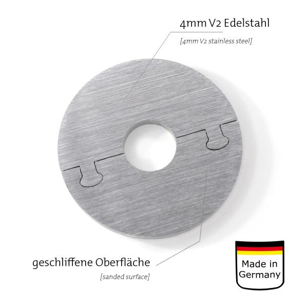 Edelstahlrosette Paula rund 15mm
