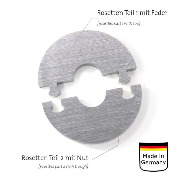Edelstahlrosette Paula rund 15mm