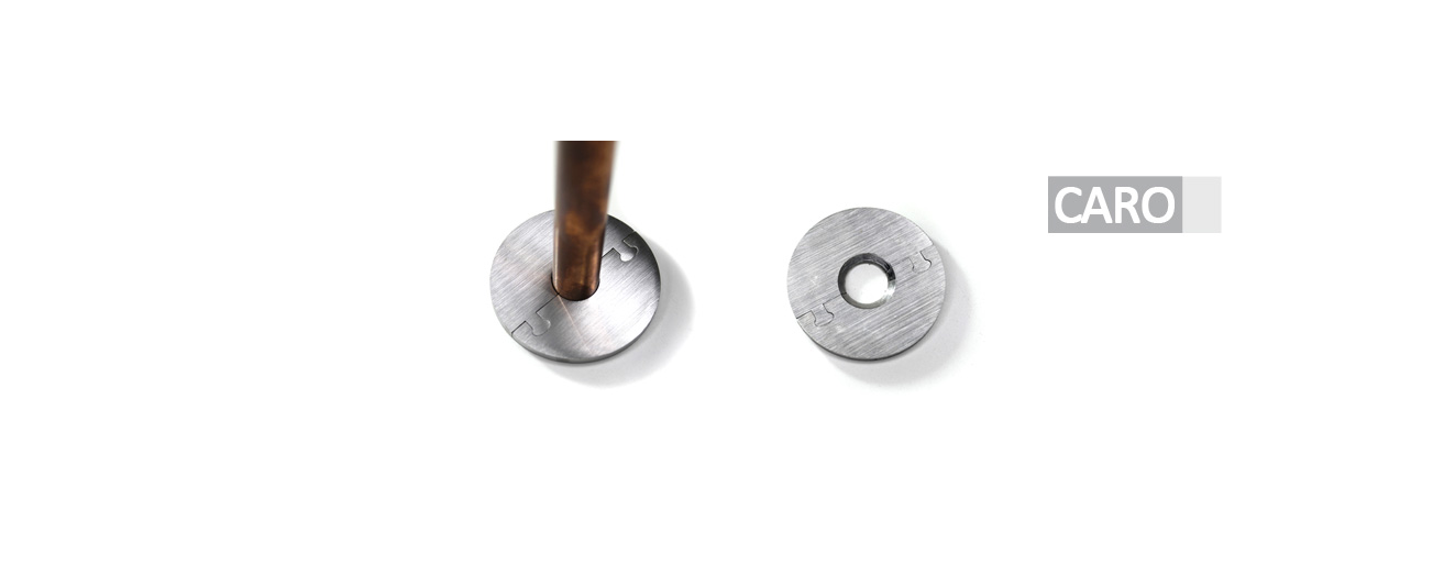 Einzelrosette rund Caro mit Fase